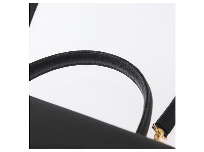 SAINT LAURENT Borsa a mano in pelle 2 in 1 Nera Oro Auth 156174 Nero D'oro - vista 8
