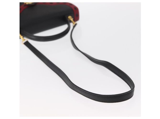 SAINT LAURENT Borsa a mano in pelle 2 in 1 Nera Oro Auth 156174 Nero D'oro - vista 9