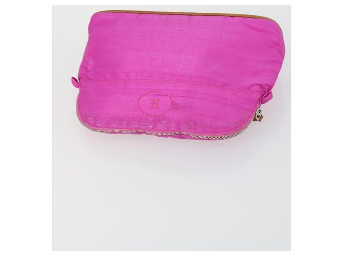 Hermès Pochette HERMES in tela 3 pezzi Rosa Nero Marrone Auth bs31480 - vista 11