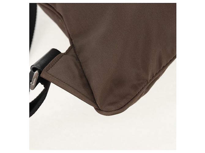 PRADA Backpack Nylon Gray Silver Auth 153654V Brown Silvery - view 18