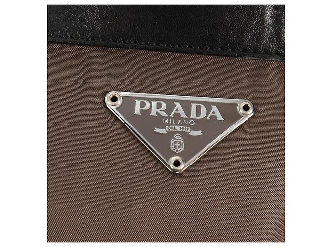 PRADA Backpack Nylon Gray Silver Auth 153654V Brown Silvery - view 20