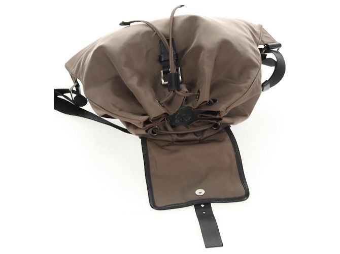 PRADA Backpack Nylon Gray Silver Auth 153654V Brown Silvery - view 23