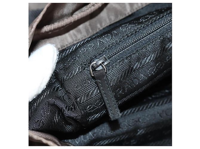 PRADA Backpack Nylon Gray Silver Auth 153654V Brown Silvery - view 27