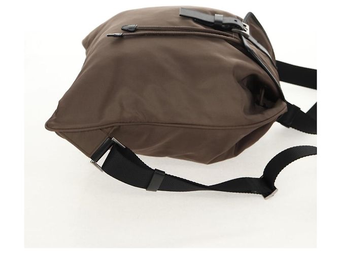 PRADA Backpack Nylon Gray Silver Auth 153654V Brown Silvery - view 3
