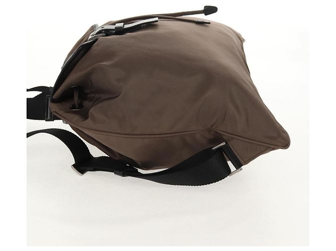 PRADA Backpack Nylon Gray Silver Auth 153654V Brown Silvery - view 4