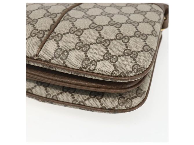 Borsa Sherry Line GG Supreme Web di GUCCI in PVC beige e oro 10 02 037 Auth 157006 D'oro - vista 10