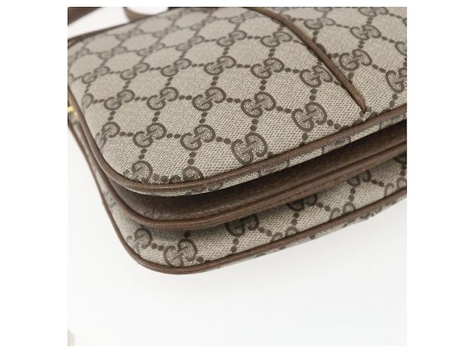 Borsa Sherry Line GG Supreme Web di GUCCI in PVC beige e oro 10 02 037 Auth 157006 D'oro - vista 11