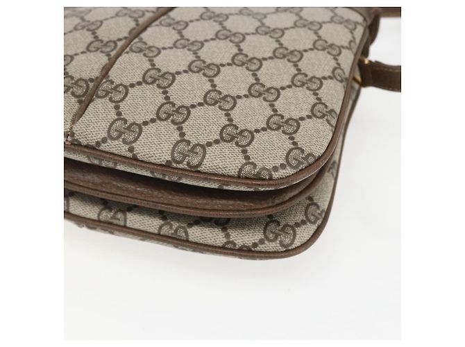 Borsa Sherry Line GG Supreme Web di GUCCI in PVC beige e oro 10 02 037 Auth 157006 D'oro - vista 12