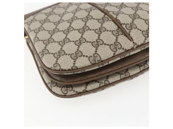 Borsa Sherry Line GG Supreme Web di GUCCI in PVC beige e oro 10 02 037 Auth 157006 D'oro - vista 13
