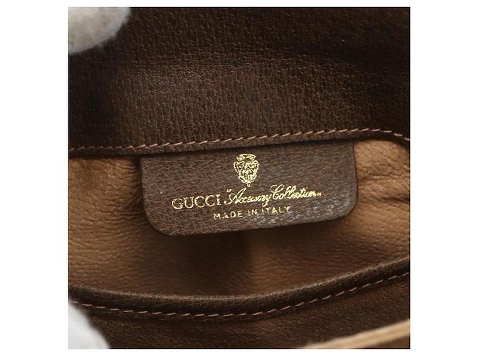 Borsa Sherry Line GG Supreme Web di GUCCI in PVC beige e oro 10 02 037 Auth 157006 D'oro - vista 15