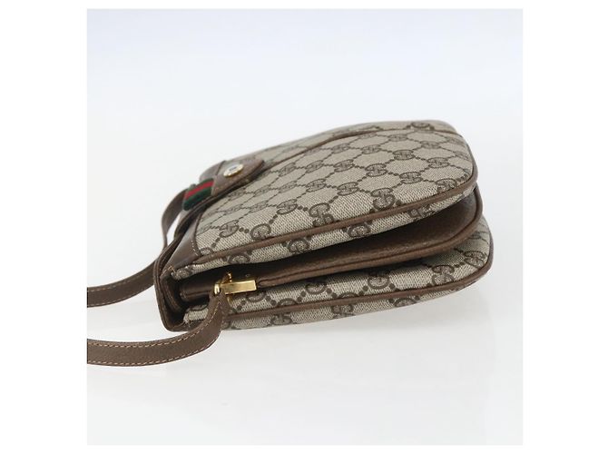 Borsa Sherry Line GG Supreme Web di GUCCI in PVC beige e oro 10 02 037 Auth 157006 D'oro - vista 4