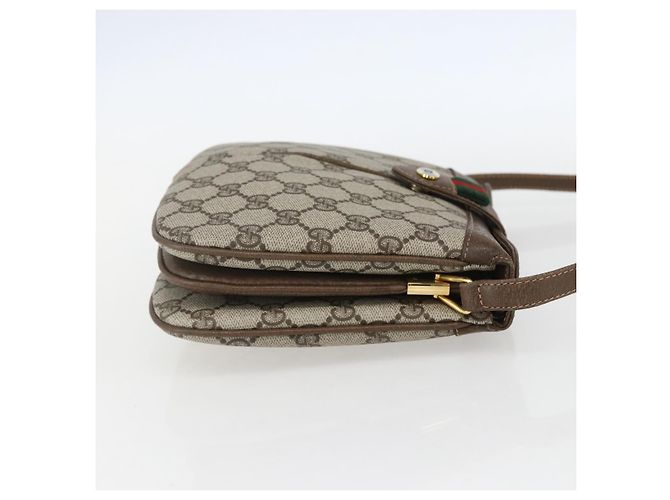Borsa Sherry Line GG Supreme Web di GUCCI in PVC beige e oro 10 02 037 Auth 157006 D'oro - vista 5