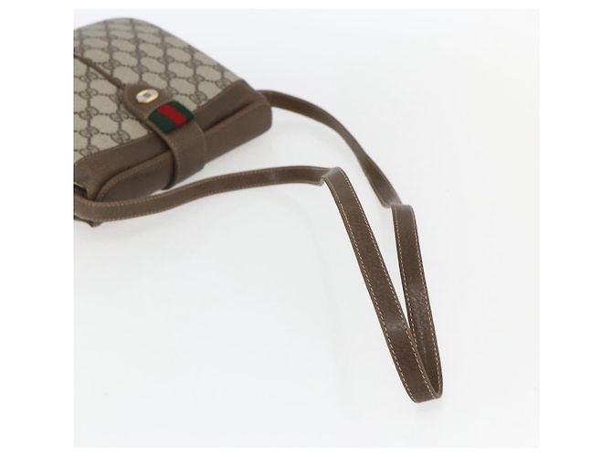 Borsa Sherry Line GG Supreme Web di GUCCI in PVC beige e oro 10 02 037 Auth 157006 D'oro - vista 7