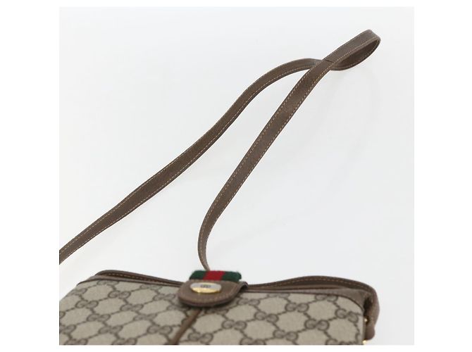 Borsa Sherry Line GG Supreme Web di GUCCI in PVC beige e oro 10 02 037 Auth 157006 D'oro - vista 8