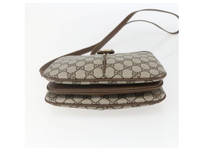 Borsa Sherry Line GG Supreme Web di GUCCI in PVC beige e oro 10 02 037 Auth 157006 D'oro - vista 9