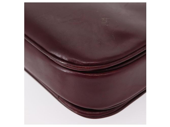Borsa a Spalla CÉLINE Horse Carriage in Pelle Bordeaux Oro Auth 156289 D'oro Bordò - vista 15