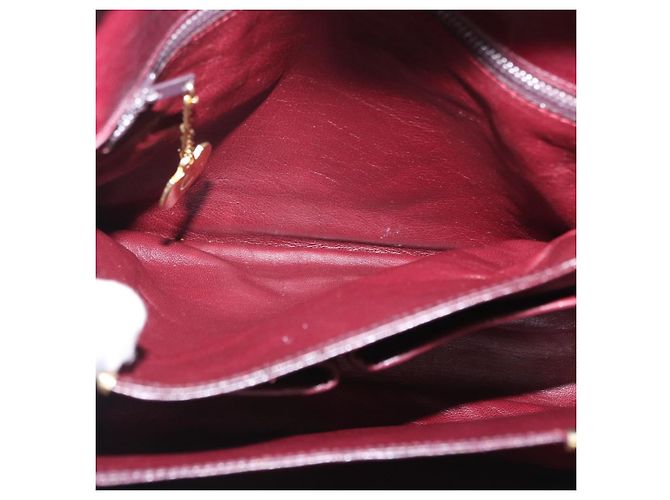 Borsa a Spalla CÉLINE Horse Carriage in Pelle Bordeaux Oro Auth 156289 D'oro Bordò - vista 24
