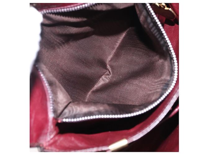 Borsa a Spalla CÉLINE Horse Carriage in Pelle Bordeaux Oro Auth 156289 D'oro Bordò - vista 25