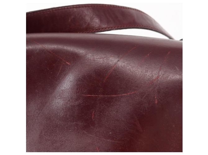 Borsa a Spalla CÉLINE Horse Carriage in Pelle Bordeaux Oro Auth 156289 D'oro Bordò - vista 4