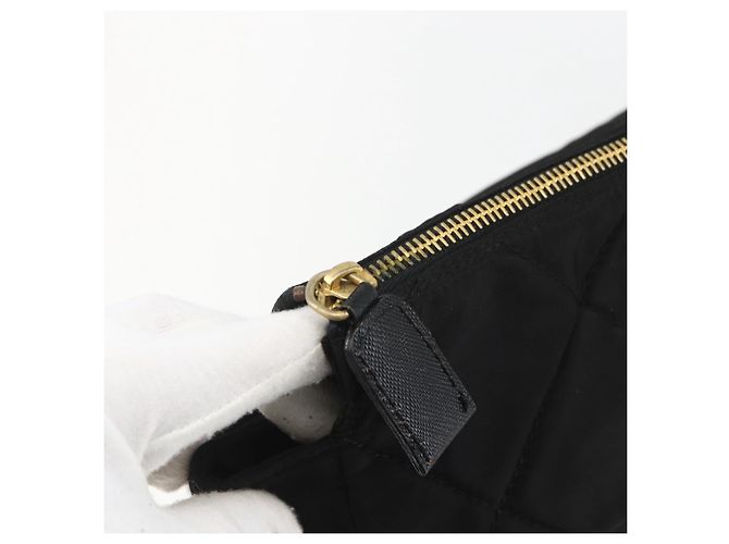 PRADA Borsa Tote Matelassé in Nylon Nera Oro Auth bs31575 Nero D'oro - vista 9