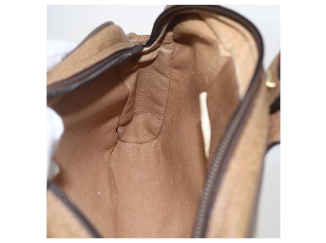 Borsa Sherry Line GG Supreme Web di GUCCI in PVC beige e oro 116 02 055 Auth BA8616 D'oro - vista 19