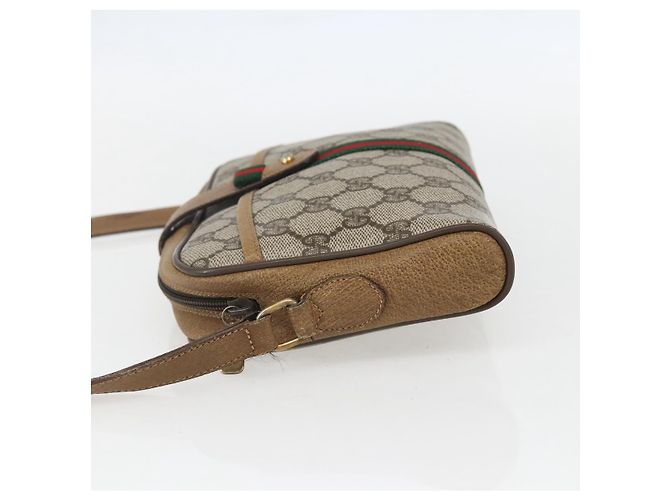 Borsa Sherry Line GG Supreme Web di GUCCI in PVC beige e oro 116 02 055 Auth BA8616 D'oro - vista 4