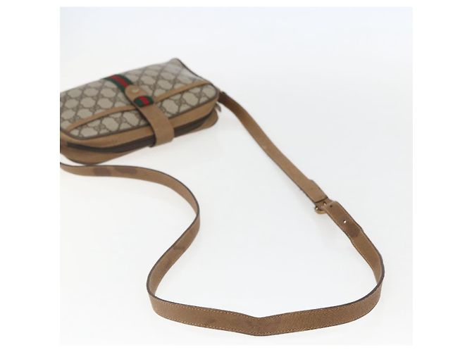 Borsa Sherry Line GG Supreme Web di GUCCI in PVC beige e oro 116 02 055 Auth BA8616 D'oro - vista 7