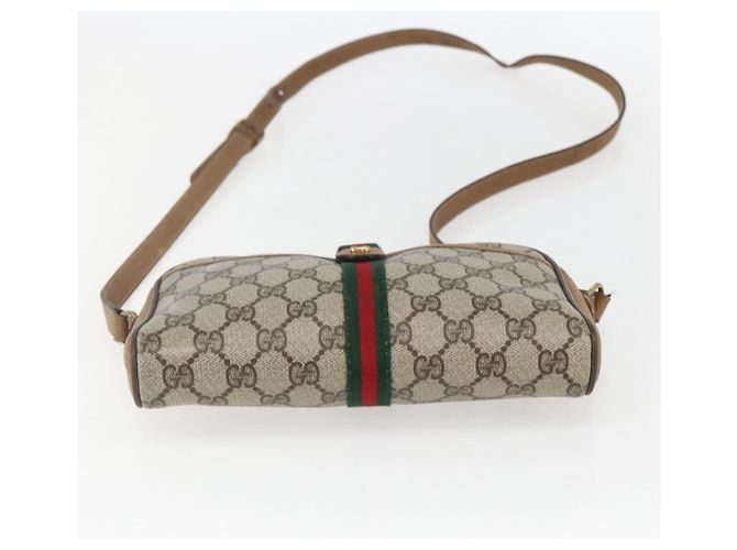 Borsa Sherry Line GG Supreme Web di GUCCI in PVC beige e oro 116 02 055 Auth BA8616 D'oro - vista 9