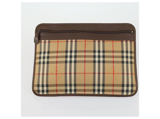Autre Marque Borsa a mano in tela Burberrys Nova Check 3 pezzi Beige Verde Auth bs31496 - vista 10