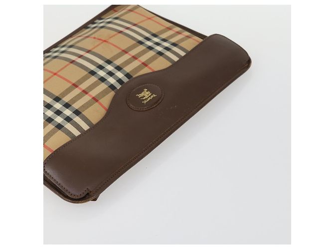 Autre Marque Borsa a mano in tela Burberrys Nova Check 3 pezzi Beige Verde Auth bs31496 - vista 12