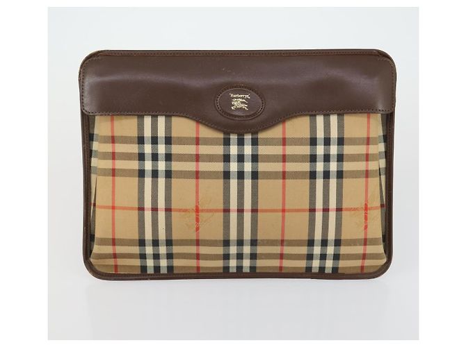 Autre Marque Borsa a mano in tela Burberrys Nova Check 3 pezzi Beige Verde Auth bs31496 - vista 9