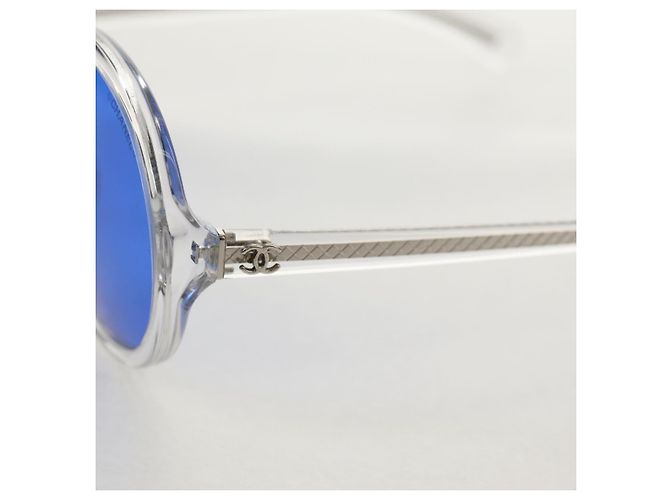 Occhiali da sole CHANEL in plastica Blu CC Auth 155953M - vista 11