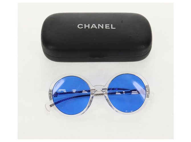 Occhiali da sole CHANEL in plastica Blu CC Auth 155953M - vista 22