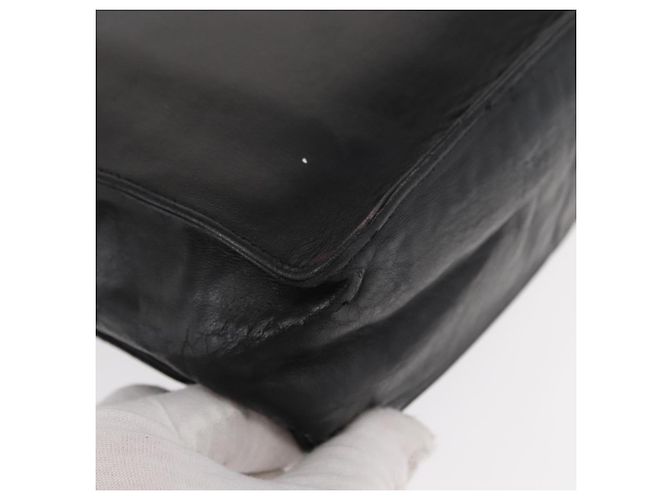 CHANEL Borsa Tote Camelia Pelle di Pecora Nera Argento CC Auth bs31571 Nero - vista 10