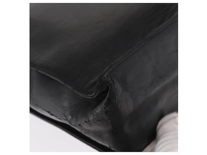CHANEL Borsa Tote Camelia Pelle di Pecora Nera Argento CC Auth bs31571 Nero - vista 12