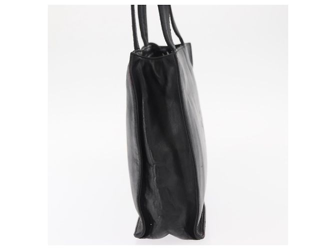 CHANEL Borsa Tote Camelia Pelle di Pecora Nera Argento CC Auth bs31571 Nero - vista 4