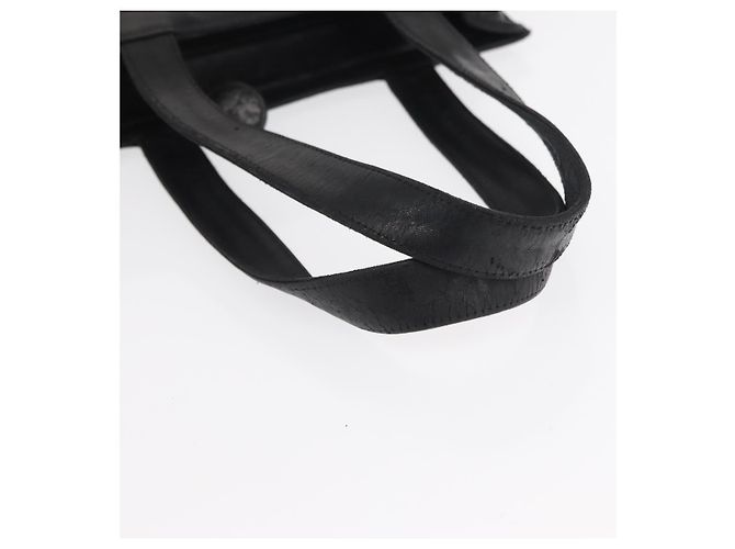 CHANEL Borsa Tote Camelia Pelle di Pecora Nera Argento CC Auth bs31571 Nero - vista 7