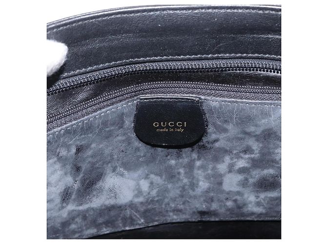Borsa a mano in pelle Gucci Bamboo Nera Oro 001 2855 1875 0 Auth ka770 Nero D'oro - vista 15