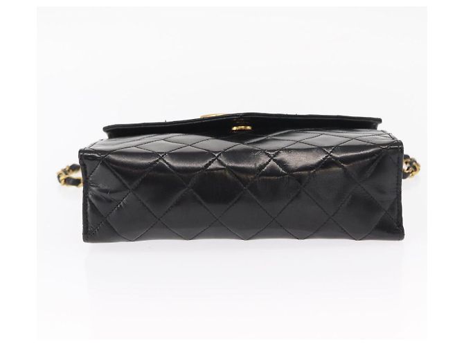 CHANEL Borsa a Spalla Matelassé in Pelle Nera con Catena Dorata CC Auth 156461 Nero D'oro - vista 10