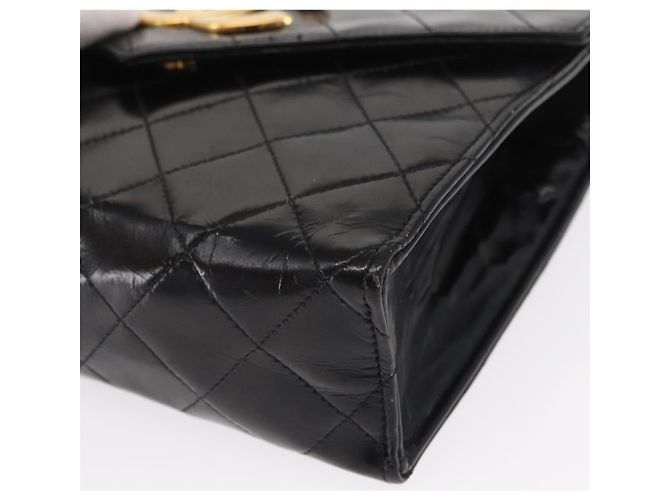CHANEL Borsa a Spalla Matelassé in Pelle Nera con Catena Dorata CC Auth 156461 Nero D'oro - vista 12