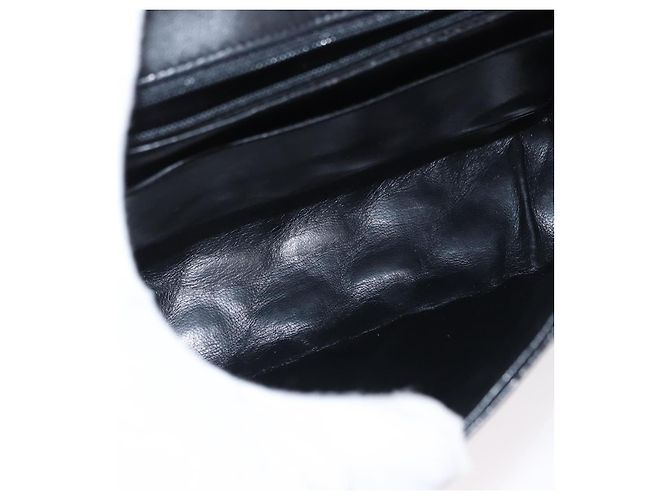 CHANEL Borsa a Spalla Matelassé in Pelle Nera con Catena Dorata CC Auth 156461 Nero D'oro - vista 19