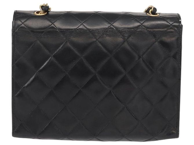 CHANEL Borsa a Spalla Matelassé in Pelle Nera con Catena Dorata CC Auth 156461 Nero D'oro - vista 3