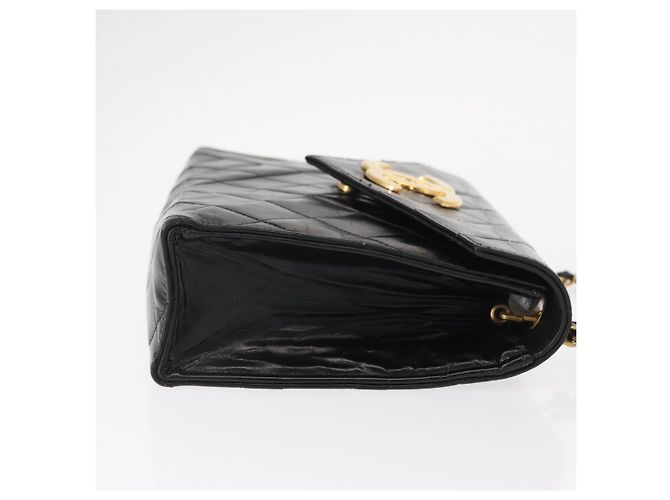 CHANEL Borsa a Spalla Matelassé in Pelle Nera con Catena Dorata CC Auth 156461 Nero D'oro - vista 5
