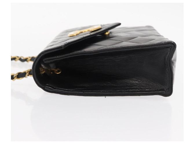 CHANEL Borsa a Spalla Matelassé in Pelle Nera con Catena Dorata CC Auth 156461 Nero D'oro - vista 6