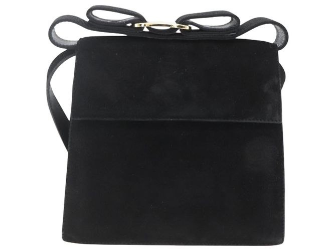 Vala Handtasche aus Wildleder 2 in 1 Schwarz Gold Auth 153762V von Salvatore Ferragamo Golden - Ansicht 2