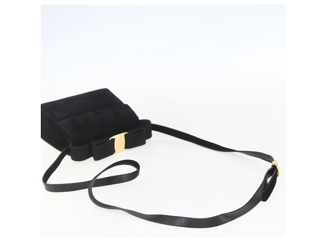 Vala Handtasche aus Wildleder 2 in 1 Schwarz Gold Auth 153762V von Salvatore Ferragamo Golden - Ansicht 7
