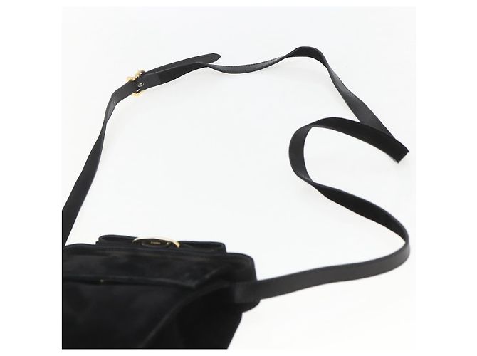 Vala Handtasche aus Wildleder 2 in 1 Schwarz Gold Auth 153762V von Salvatore Ferragamo Golden - Ansicht 8