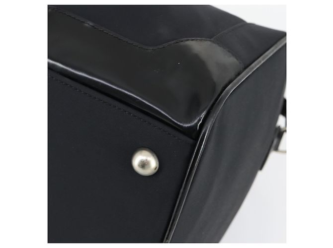 Borsa Boston Salvatore Ferragamo in nylon nero argento autentica BA8227 - vista 12