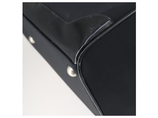 Borsa Boston Salvatore Ferragamo in nylon nero argento autentica BA8227 - vista 14