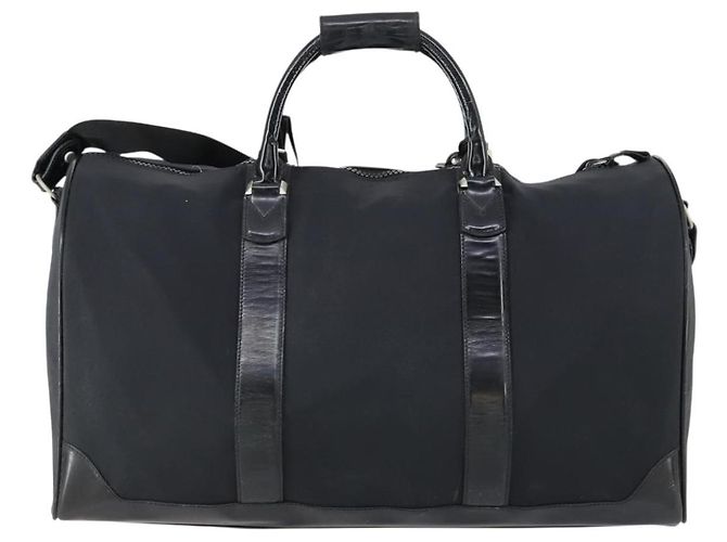 Borsa Boston Salvatore Ferragamo in nylon nero argento autentica BA8227 - vista 3